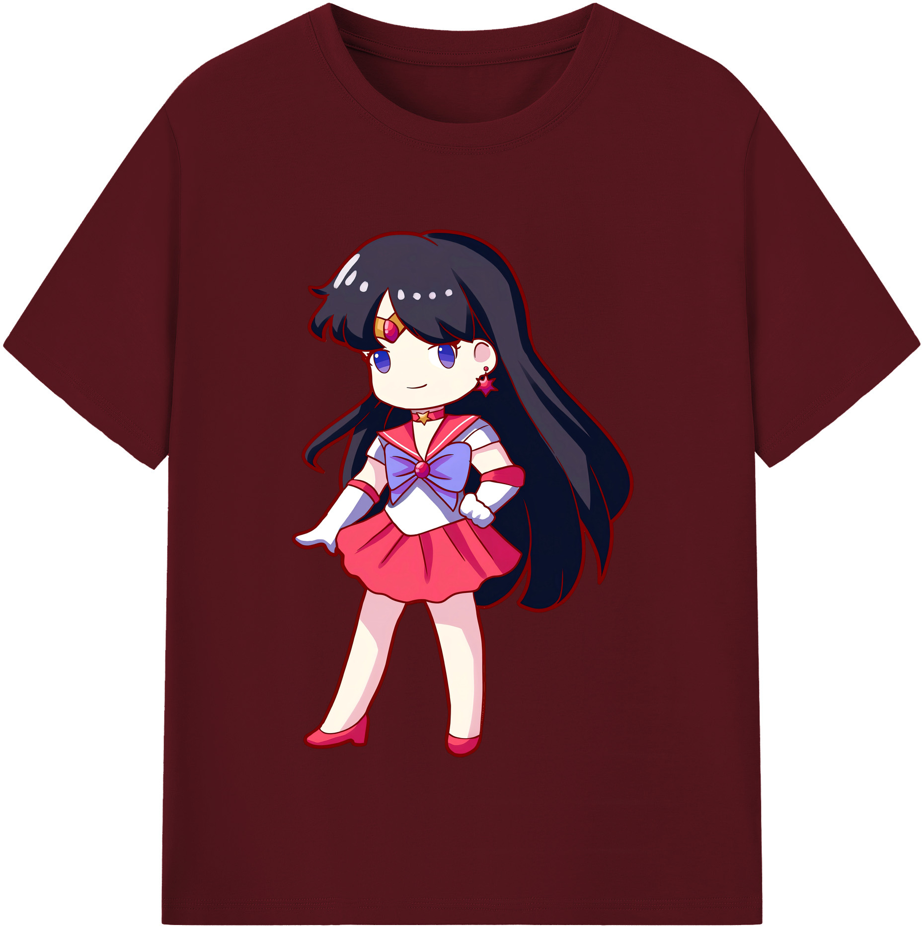 （画像用） 美少女戦士セーラームーン 火野レイ ひの レイ Sailor Moon Hino Rei （セーラーマーズ,Sailor Mars） 綿100％半袖Tシャツ（フロントプリント）